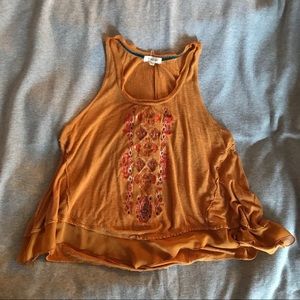 Orange patterned tank top